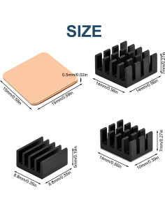 Kit de Disipadores de Calor Aluminio y Cobre para Raspberry Pi 2
