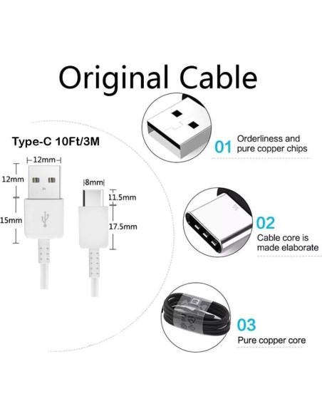 Cable USB-C 3M Works by VOLT PLUS TECH para Raspberry Pi 3 Cable USB-C 3M Works by VOLT PLUS TECH para Raspberry Pi 3