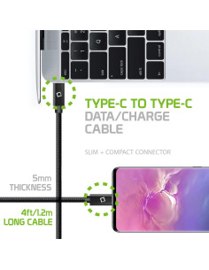 Cable USB-C Dual 60W Rápido para Raspberry Pi 4 Modelo B+ 2