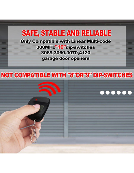 Control Remoto de Puerta de Garaje Kingdder 3089 300MHz Negro Control Remoto de Puerta de Garaje Kingdder 3089 300MHz Negro