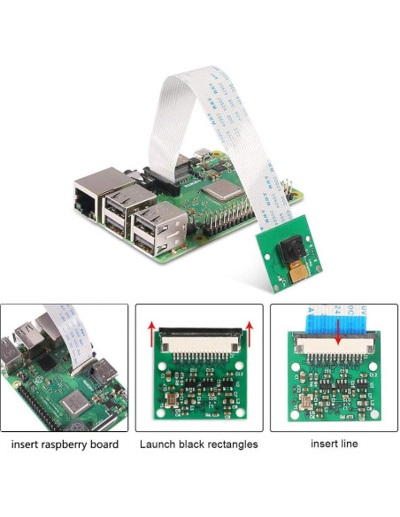 Cable FFC Aokin 200cm 15 Pines para Cámara Raspberry Pi Cable FFC Aokin 200cm 15 Pines para Cámara Raspberry Pi