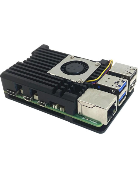 Caja de Aluminio para Raspberry Pi 5 con Ventilador de Enfriamiento Caja de Aluminio para Raspberry Pi 5 con Ventilador de Enfriamiento