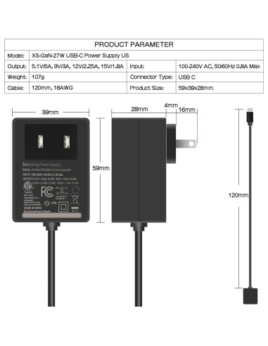 Caja de Metal PCIe Geekworm para Raspberry Pi 5 + Fuente 27W