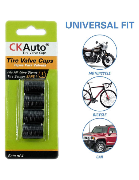 Tapones de Válvula CKAuto Aluminio Anodizado 4 Pcs Negro Tapones de Válvula CKAuto Aluminio Anodizado 4 Pcs Negro