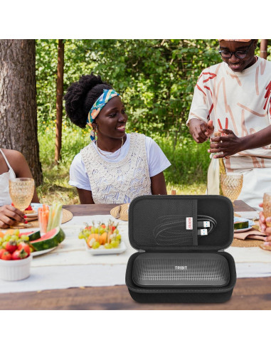 Funda de Transporte BOVKE para Altavoz Bluetooth Tribit StormBox Flow - Negro