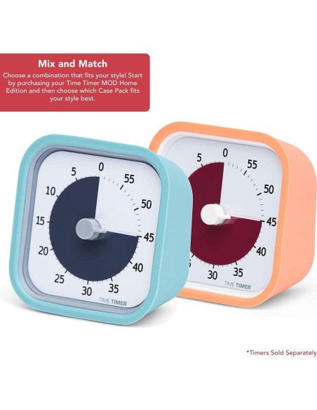 Temporizador Visual Time Timer Home MOD - Paquete de 2 Fundas Silicona Naranja y Azul Temporizador Visual Time Timer Home MOD - Paquete de 2 Fundas Silicona Naranja y Azul