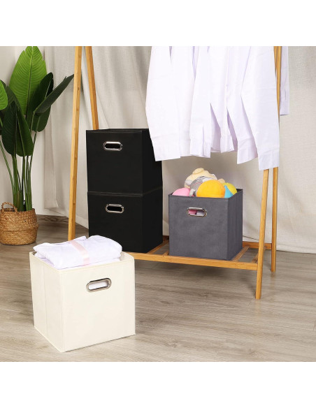 Cajas de almacenamiento Yunkeeper, 3 unidades, 28x28x28 cm, negro Cajas de almacenamiento Yunkeeper, 3 unidades, 28x28x28 cm, negro