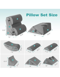 Hansleep Almohadas Wedge Ortopédicas 6 Piezas Espuma Viscoelástica 2