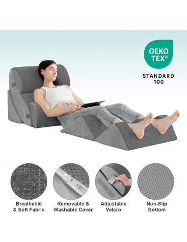 Hansleep Almohadas Wedge Ortopédicas 6 Piezas Espuma Viscoelástica