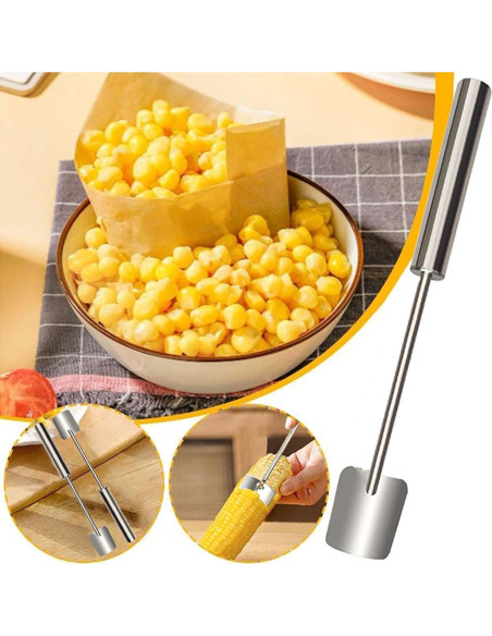 Pelador de maíz JILITSE de acero inoxidable ergonómico 25 cm Pelador de maíz JILITSE de acero inoxidable ergonómico 25 cm