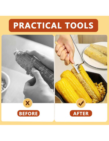 Pelador de maíz JILITSE de acero inoxidable ergonómico 25 cm