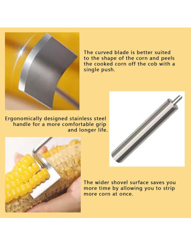 Pelador de maíz JILITSE de acero inoxidable ergonómico 25 cm