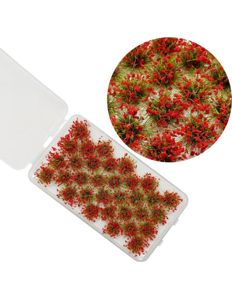 Woohome Hierba Artificial 32 PCS Flores Rojas para Diorama Woohome Hierba Artificial 32 PCS Flores Rojas para Diorama