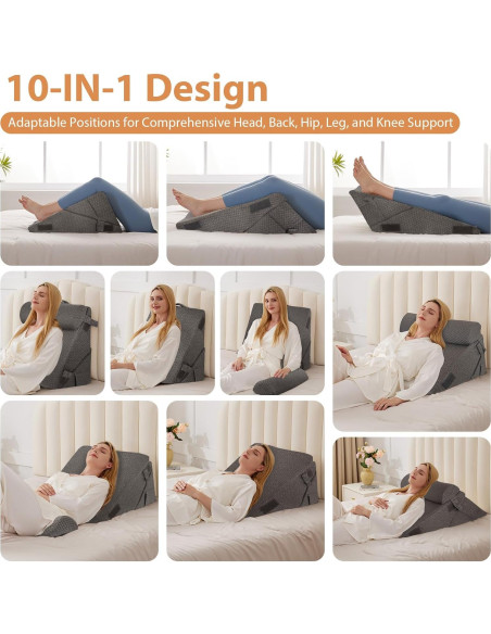 Juego de Almohadas en Cuña Ortopédica BIEEZZK 3 Piezas Ajustables Juego de Almohadas en Cuña Ortopédica BIEEZZK 3 Piezas Ajustables