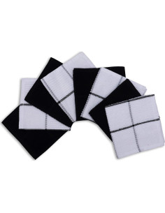 Set de 8 Paños de Cocina AMOUR INFINI - 30.48x30.48 cm - Negro 2