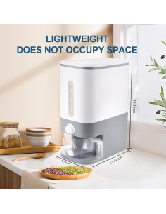 Dispensador de Arroz Gris BBG 20 L Hermético con Taza Medidora 2