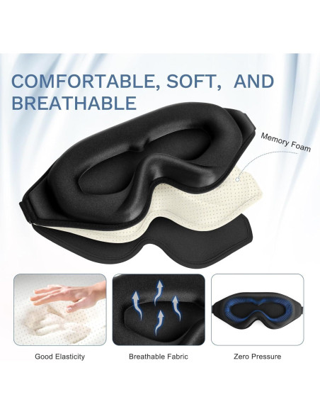 Máscara de Sueño 3D FlyCoco para Ojos - Bloqueo Total de Luz Máscara de Sueño 3D FlyCoco para Ojos - Bloqueo Total de Luz