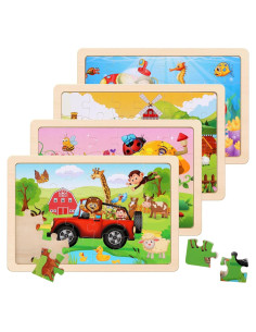 Rompecabezas de Madera NASHRIO para Niños 3-8 Años - Set 4 Piezas