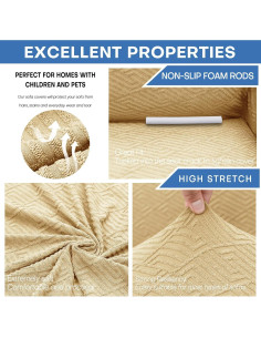 Funda de Sillón Estirable XINEAGE Beige 31-46" Antideslizante 2