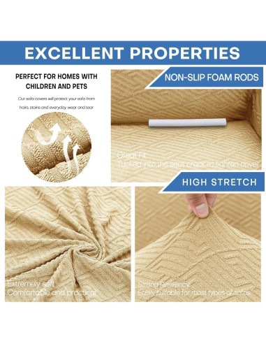 Funda de Sillón Estirable XINEAGE Beige 31-46" Antideslizante