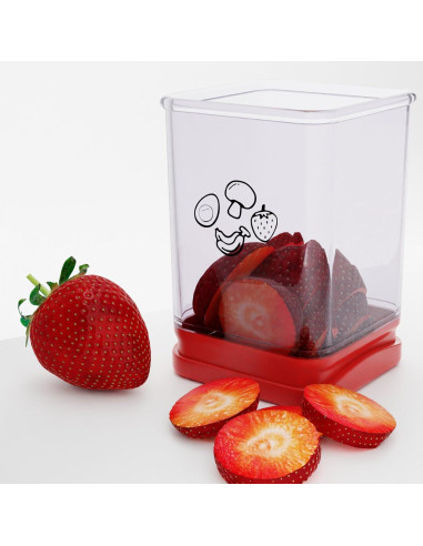 Cortador de Frutas TEWODILA Manual 1 PCS Rojo Acero Inoxidable