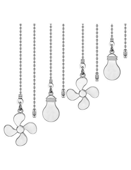 Juego de Cadenas de Tirar para Ventilador de Techo ZE-268S6 30.48 cm Níquel Juego de Cadenas de Tirar para Ventilador de Techo ZE-268S6 30.48 cm Níquel