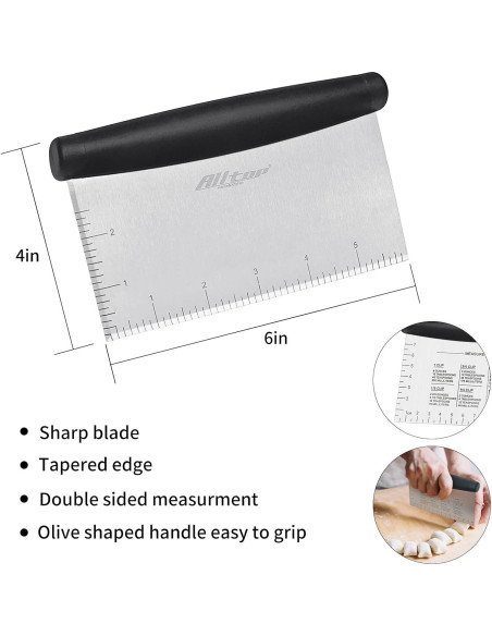 Raspador y Cortador ALLTOP de Acero Inoxidable - Negro Raspador y Cortador ALLTOP de Acero Inoxidable - Negro