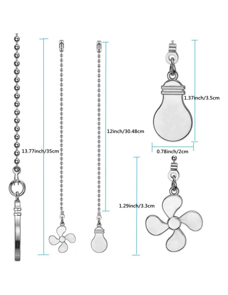 Juego de Cadenas de Tirar para Ventilador de Techo ZE-268S6 30.48 cm Níquel Juego de Cadenas de Tirar para Ventilador de Techo ZE-268S6 30.48 cm Níquel
