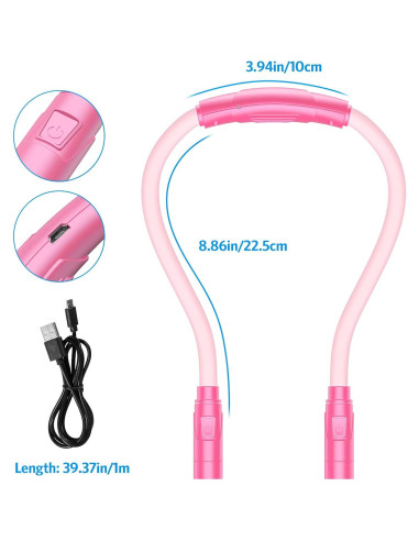 Luz de Lectura LED AMIR para el Cuello Rosa, 3 Colores, Brillo Ajustable