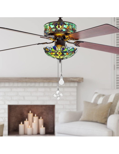 Juego de Cadenas de Tirar para Ventilador de Techo ZE-268S6 30.48 cm Níquel