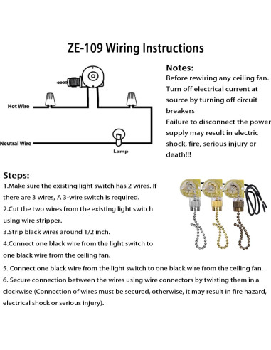 Interruptor de Ventilador de Techo Zing Ear ZE-109 2 Pcs Níquel