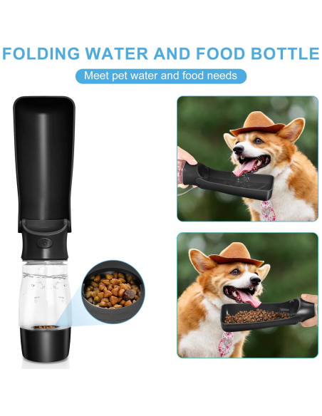 Botella de Agua y Comida para Perros COMTENS 325ml Plegable Botella de Agua y Comida para Perros COMTENS 325ml Plegable
