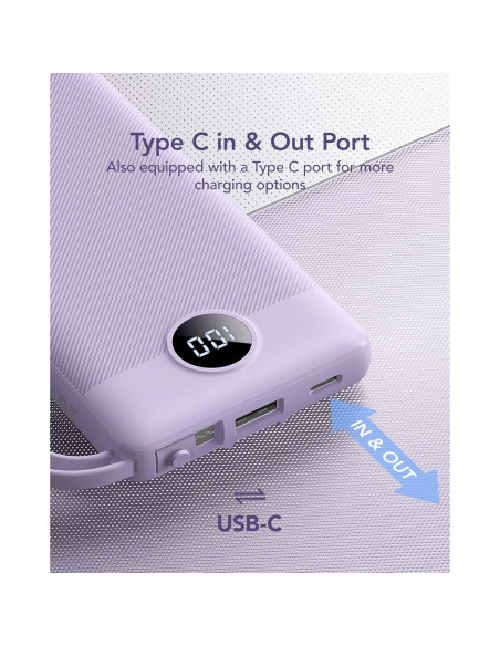 Cargador Portátil VRURC 10000mAh con 5 Salidas y Cables Cargador Portátil VRURC 10000mAh con 5 Salidas y Cables