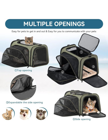 Transportín Expandible para Mascotas Petsfit S Verde 40.6x25.4x22.9 cm