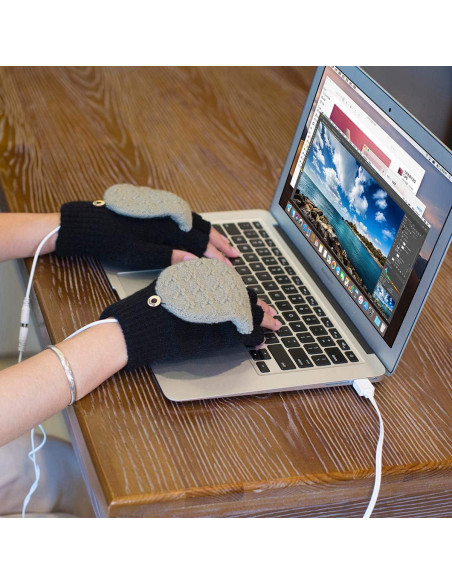 Guantes Calentados USB Unisex Petyoung - Invierno, Dedo Completo y Medio Guantes Calentados USB Unisex Petyoung - Invierno, Dedo Completo y Medio