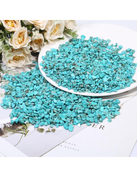 Piedras Trituradas de Howlite Turquesa SUNYIK 460g Irregulares Piedras Trituradas de Howlite Turquesa SUNYIK 460g Irregulares