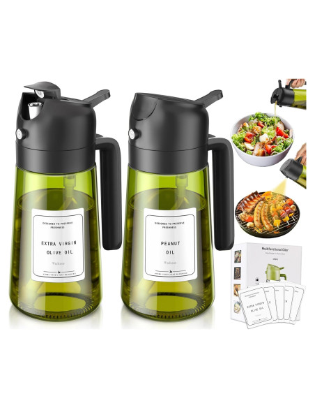 Pulverizador y Dispensador de Aceite Vakoo 470ml Vidrio Grado Alimenticio Pulverizador y Dispensador de Aceite Vakoo 470ml Vidrio Grado Alimenticio