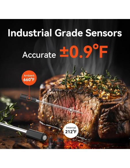 Termómetro de Carne Inalámbrico Meatmeet Pro, Bluetooth y WiFi Termómetro de Carne Inalámbrico Meatmeet Pro, Bluetooth y WiFi