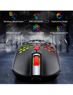 Ratón Gaming Inalámbrico ZIYOU LANG 12000 DPI RGB 69g 2