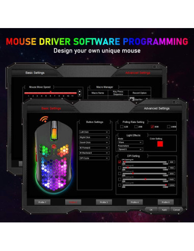 Ratón Gaming Inalámbrico ZIYOU LANG 12000 DPI RGB 69g