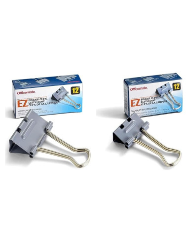 Clips de Binder EZ Officemate 12 Medianos y 12 Pequeños