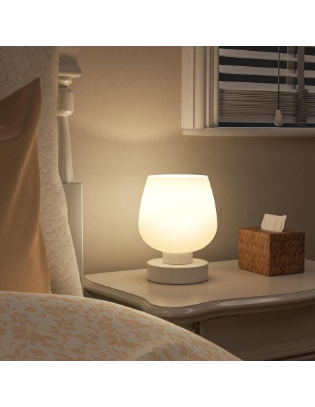 Lámpara de Mesa Táctil Seealle con Pantalla de Vidrio 3000K Lámpara de Mesa Táctil Seealle con Pantalla de Vidrio 3000K