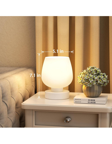 Lámpara de Mesa Táctil Seealle con Pantalla de Vidrio 3000K