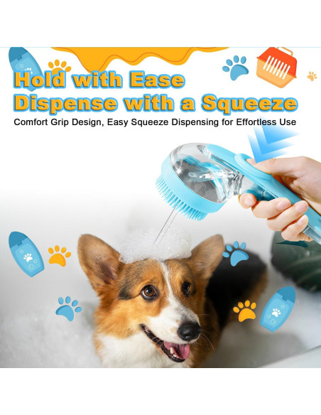 3 Piezas Cepillo de Baño para Perros Peehss - Azul 3 Piezas Cepillo de Baño para Perros Peehss - Azul