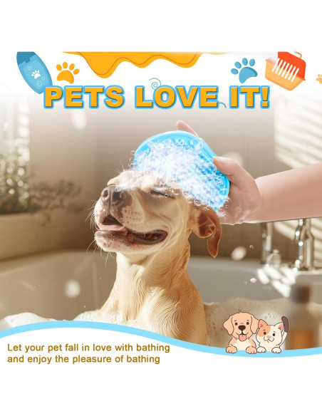 3 Piezas Cepillo de Baño para Perros Peehss - Azul 3 Piezas Cepillo de Baño para Perros Peehss - Azul
