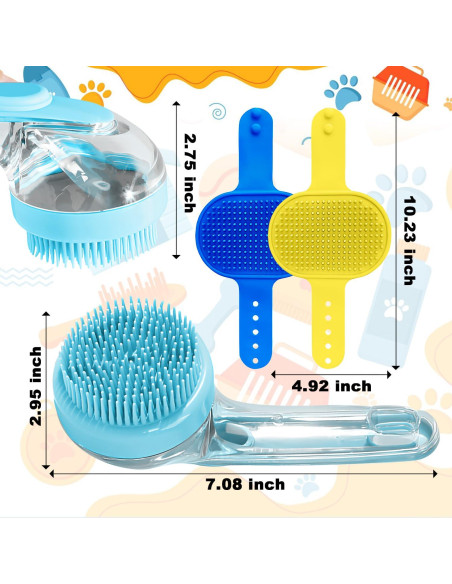 3 Piezas Cepillo de Baño para Perros Peehss - Azul 3 Piezas Cepillo de Baño para Perros Peehss - Azul