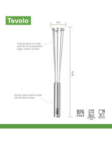 Batidor de Bola Tovolo de Acero Inoxidable 28 cm Apto Lavavajillas