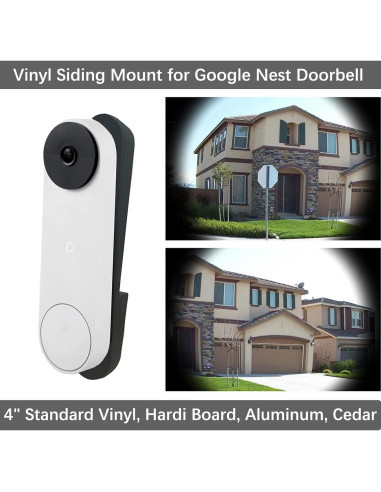 Soporte de Vinilo para Timbre Google Nest - Montaje en Ángulo Negro