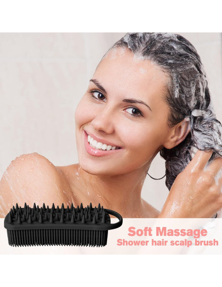 Esponja Corporal de Silicona YEALIFE Negra, Exfoliante Suave Esponja Corporal de Silicona YEALIFE Negra, Exfoliante Suave