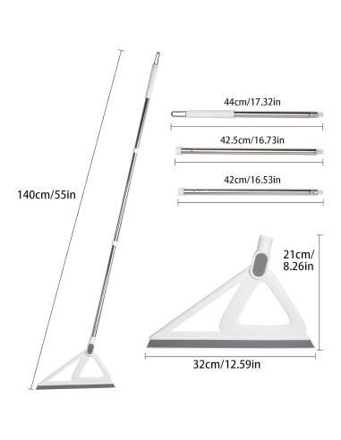 Escoba de Silicona Multifuncional XXFLOWER 139.7 cm Blanca